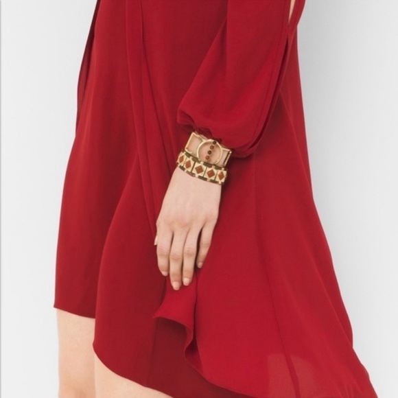 WHBM Red Boho Split-Front Dress - Picture 2 of 6